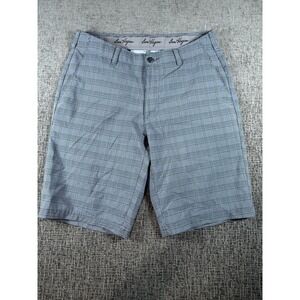 Ben Hogan Mens Grey Glen Plaid Performance Golf Shorts Size 32